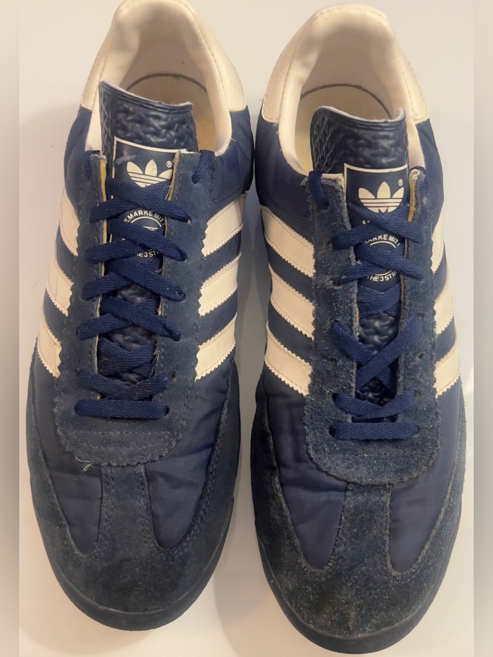 Adidas Originals SL72 Mens Vintage Sneakers, Size 10 1/2 Navy/Blue Lace Up Suede